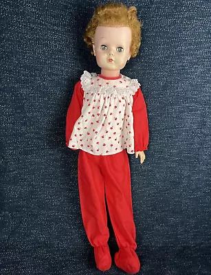 Vintage 28  Rubber Vinyl Woman Doll ~Beautiful Bride? A&E? Pajamas • $18.99