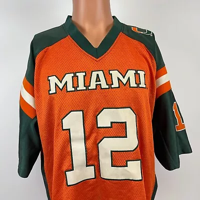 Miami Hurricanes Football Jersey Vtg Champs Sports NCAA College Sewn Size L • $27.99