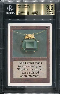 Mox Emerald Unlimited Edition BGS 9.5 Gem Mint MTG Magic The Gathering • $12895