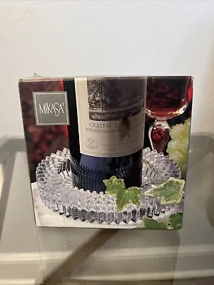 Mikasa Diamond Fire Crystal Wine Coaster Pillar Candleholder New Open Box • $20