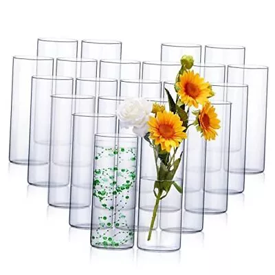 24 Pack Glass Cylinder Vases Clear Flower Vase Floating Candle Holders  • $196.32
