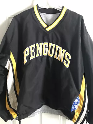 Starter Pittsburgh Penguins Med. Pullover NHL Hockey Preowned Side Btm Zipper • $21.97