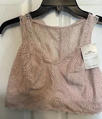 New NWT Cacique Pale Pink Lace Bralette 18/20 36DDD 38DD 40D 42C • $24.99