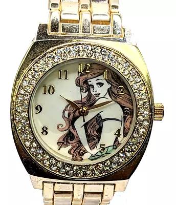 $28 • Buy Disney Accutime Little Mermaid ARIEL Rhinestones Watch PN2069 Anime NEW BATT