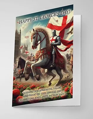 St. George's Day Greeting Card - A5 Size Gloss Finish With Envelope • £2.99