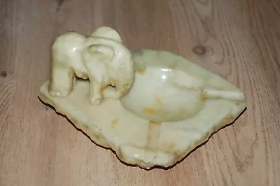 Vintage Onyx Marble Stone Heavy Elephant Ashtray 2.4kg • £15