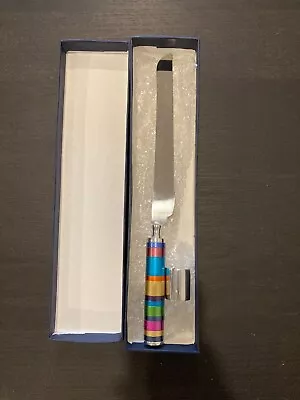 Yair Emanuel Judaica Multicolor Challah Knife With Stand NIB NEW IN BOX  • $65