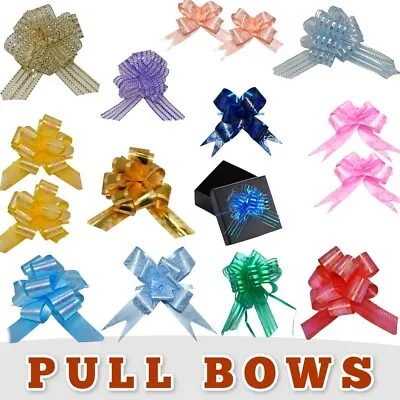 50 LARGE 30mm Ribbon Bow Assorted Color Easy Pull Flower Ribbon Party Decoration • £1.29