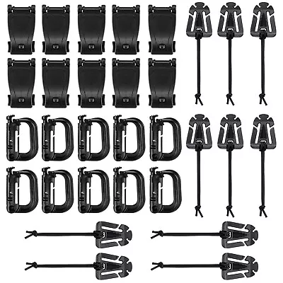 30 Pcs Tactical Gear Clip Set Strap For Molle Backpack D-Ring Grimloc Vest Belt • $13.99