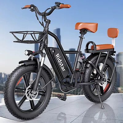 Ridstar 1000W 30MPH 48V 15Ah Battery Ebike 20  Fat Tire Commuting Electric Bike • $549.89