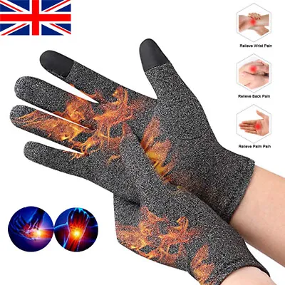 Copper Compression Gloves Anti Arthritis Full Finger Hand Support Pain Relief UK • £3.98