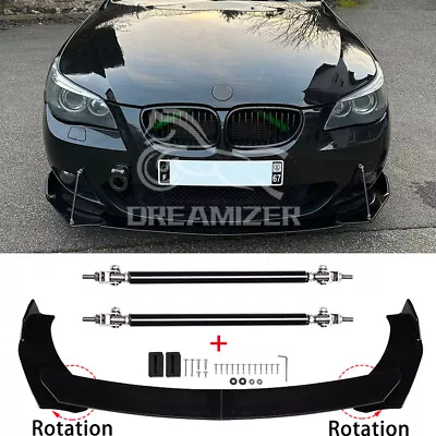 For 5 Series E36 E39 Front Bumper Lip Spoiler Splitter Gloss Black + Strut Rod • $65.09