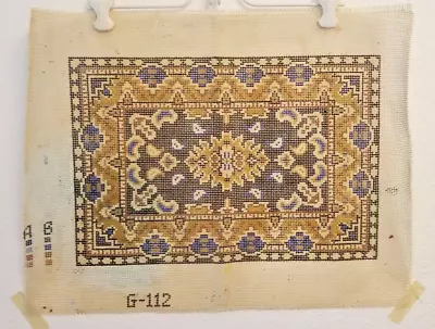 Vintage Hand Painted Needlepoint Canvas - Persian Rug For Doll House (#67) • $24.99