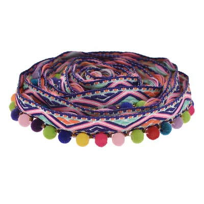 £5.07 • Buy 2 Yards Tassel Lace Trim Fringe Pom Pom Embroidered Ribbon Sewing Edge Decor DIY