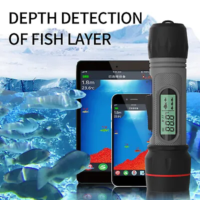 Wireless Fish Depth Finder Handheld Fish Finder Waterproof Sonar Fish 0.8-90m • $130.65