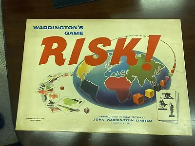 Vintage Risk Board Game Waddingtons 1960s White Box Edition • £12.50