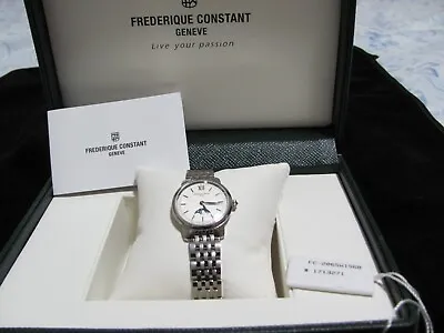 Frederique Constant Slimline Moonphase Stainless Steel Swiss Watch FC-206W1S6B • $450