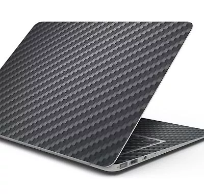 Skin Wrap Decal Cover For Apple MacBooks - Textured Black Carbon Fiber • $39.95