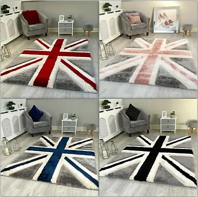 New Shaggy Rugs 3D Living Area Rugs Non Shed Deep Pile Luxurious Soft Thick Pile • £40.95