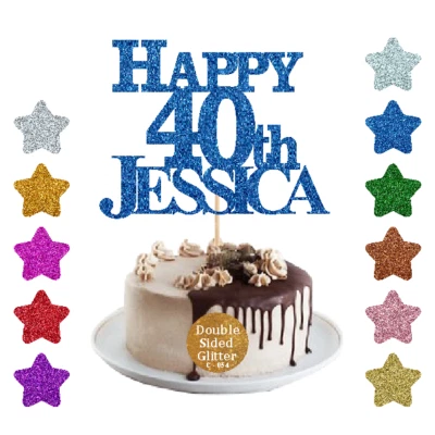 $9.85 • Buy Happy Birthday Cake Topper Double Sided Glittering 11th 18th 22nd 25th 30th 45th
