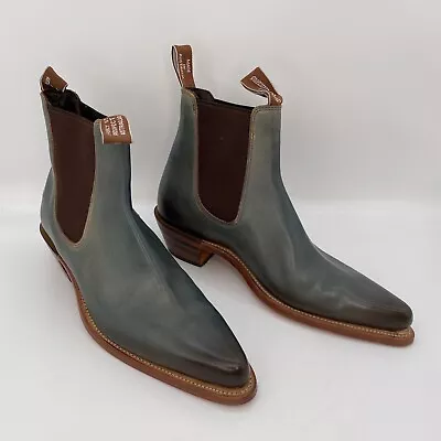 RM Williams Boots AU 8 EU 38.5 Womens Millicent Dark Teal Burnished Dress Shoes • $340