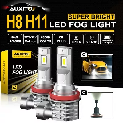 2X AUXITO H11 H16 H8 LED Fog Driving Light 6000K Super Bright Daytime Bulb White • $35.31