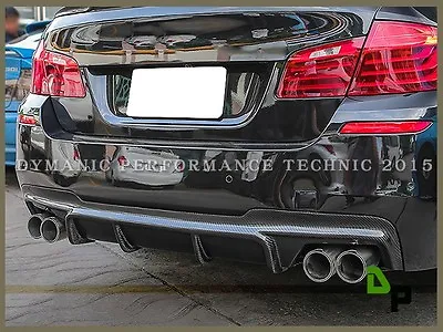 BMW F10 M-Tech 5-Series 2012-2016 V Style Carbon Fiber Rear Bumper Diffuser Lip • $379.50