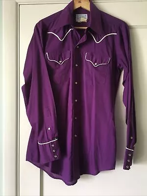 Vintage Rockmount Ranch Wear Shirt 14.5 Embroidered Tru-West Western Pearl Snap • $28