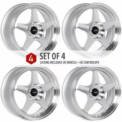 4 Circuit CP22 16x7 5-114.3 +35 Machined Silver Wheel Spoon RegaMaster EVO Style • $950.62