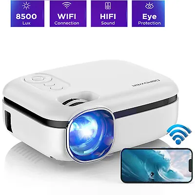 WiFi Video Projector 8500 Lumens 1080P LED Mini Home Theater Cinema Projector • $49.95