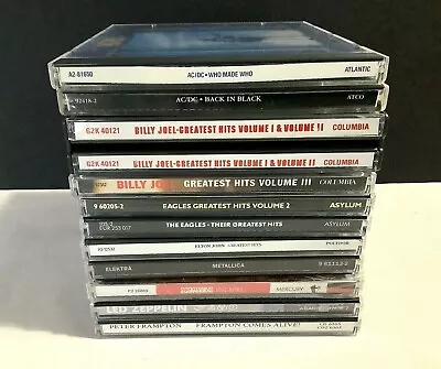 Lot Of 12 CD’s Metallica Led Zeppelin Scorpions Peter Frampton AC/DC Eagles • $39.99