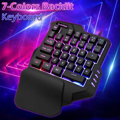 Gaming Keyboard One-Handed Gaming Keyboard RGB Backlit USB Gaming Keypad 35 Keys • £15.60