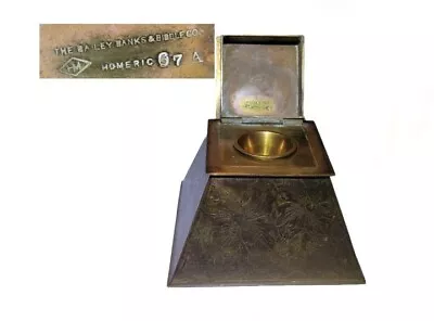 Rare!! Antique Brass Bailey Banks & Biddle Co.  Homeric Inkwell Vintage Antique • $59.99