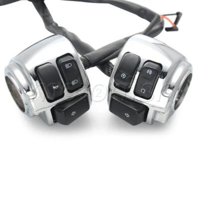 $39.99 • Buy Hand Control Switch Housing+Caps+Wiring Harness For Harley XL Dyna Softail 96-17