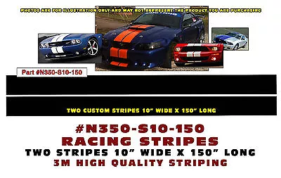 N350-s10-200 * Dual Lemans Straight Racing Stripes - 3m Quality - 10  Wide • $169.95