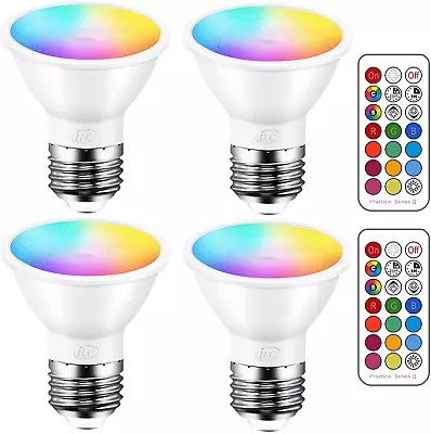 Par16 LED Light Bulbs 40 Watt Equivalent Color Changing E26 Screw 45° 12 Colors • $25.16