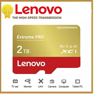 Lenovo Micro SD Memory Card V30 1TB 2TB Micro TF/SD Card Class 10 High Speed • $7.47