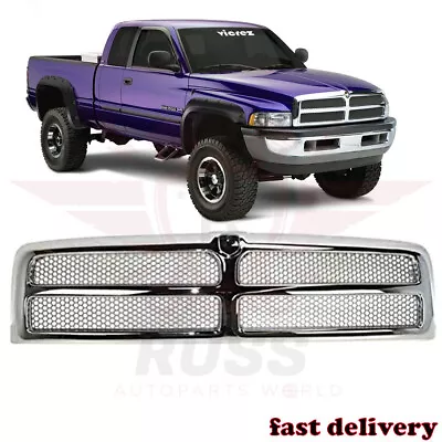 New Front Grille Chrome Frame Fits 1994-2002 Dodge Ram 2500 Pickup CH1200178 • $91.50