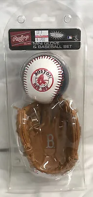 Boston Red Sox Rawlings Mini Glove And Baseball Set With Stand • $29.99