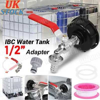 IBC Tank Adapter Connector S60X6 60mm Coarse Thread Garden Tap 1/2  3/4  Hose UK • £9.82