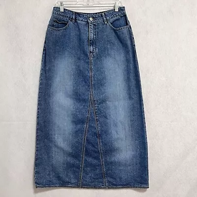 St. John’s Bay Women's Blue Denim Jean Maxi Skirt Size 16 • $20.95