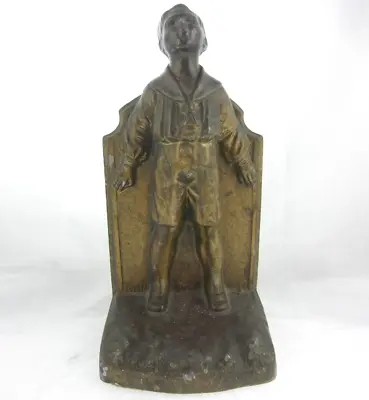 AS IS: K&O Antique Whistling Boy Bookend Eagle Scout Boyscout Sailor Schoolboy • $53