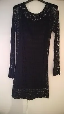 £18 • Buy Women's M&S Mini Black Dress, Had Crocheted Size 10