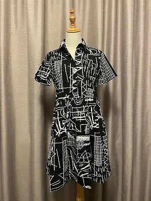 $65.99 • Buy GORMAN Atelier Bingo Organic Cotton Black & White Dress AU Size 6