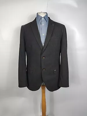 Camel Active Men’s Stunning Grey Check Cotton Blazer Jacket 40R / M UK • £40