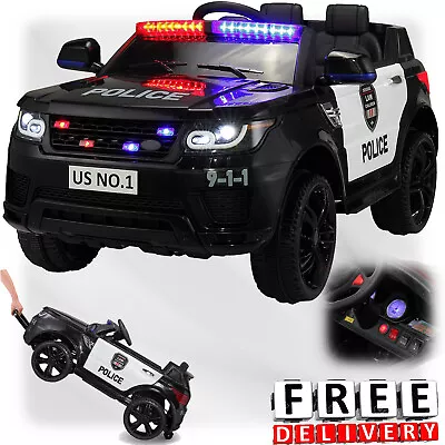 $269.89 • Buy Battery Powered Police Car 12V Toddler Ride On Toys Remote Electric Jeep Kid