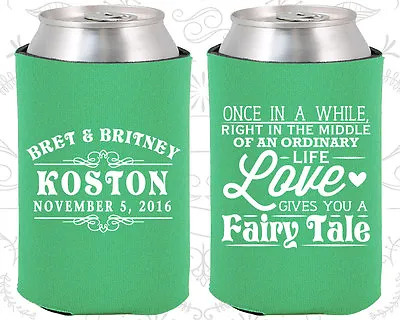 Personalized Wedding Coolers Custom Can Cooler (542) Fairy Tale Wedding Favors • £141.57