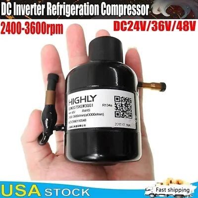 DC24V/36V/48V Quiet R134a Refrigeration Inverter Mini Compressor 2400-3600rpm FY • $69.99