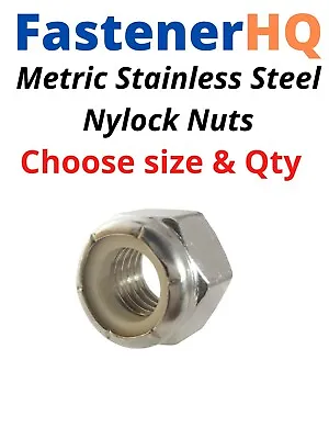 Stainless Metric Nylon Nylock Hex Nuts DIN 985 (Choose Size & Qty) • $9.25