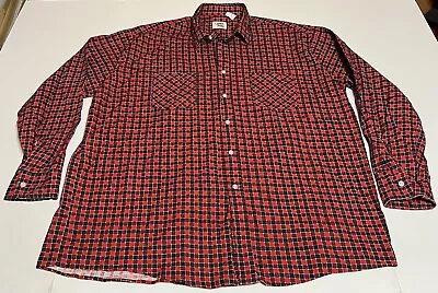 VTG Ozark Trail Check Flannel Shirt Mens 2XL Red Lumberjack Workwear • $16.48
